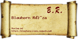 Blauhorn Róza névjegykártya